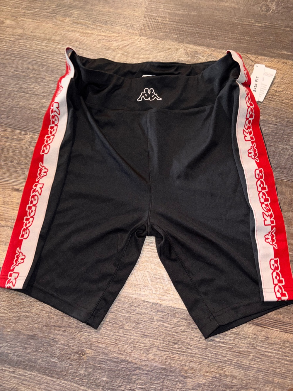 Kappa Black Shorts with White Logo Accents